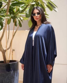 ABAYA BESHT CREPE SILK C:6479 DARKBLUE