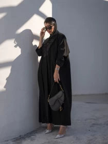 ABAYA CREPE BLAZER WITH HANDMADE BEAT C:6366