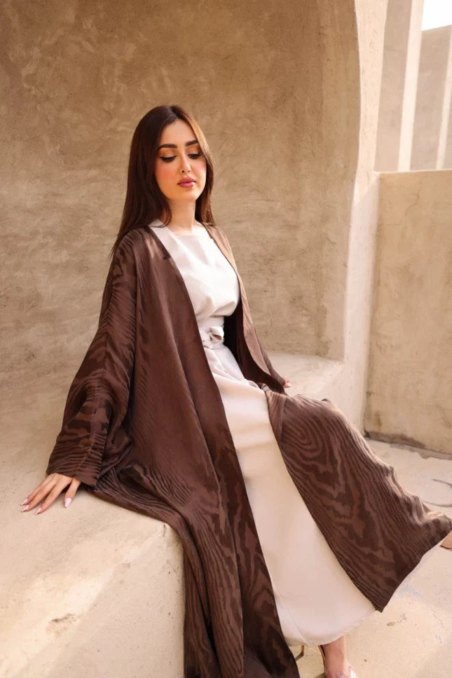 ABAYA CREPE SILK BROWN C:6380BROWN