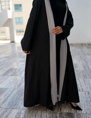 Black Trenchcoat lined with gray chiffon-free size
