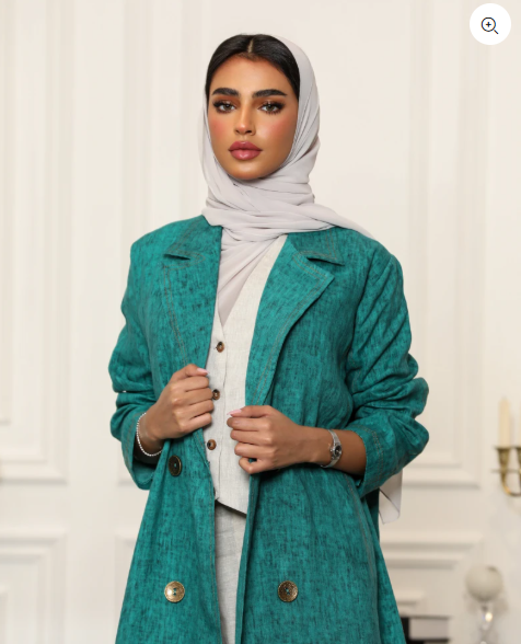 BLAZER LINEN GREEN C:6484GREEN