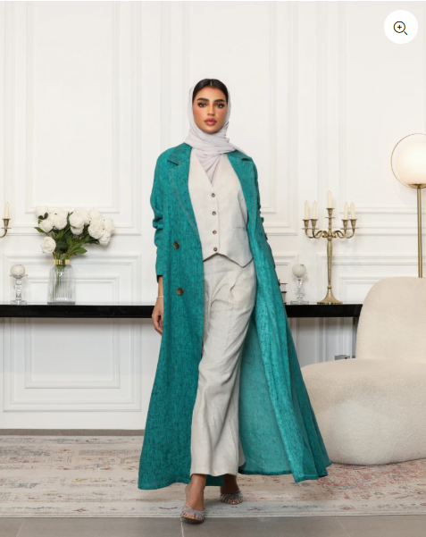 BLAZER LINEN GREEN C:6484GREEN