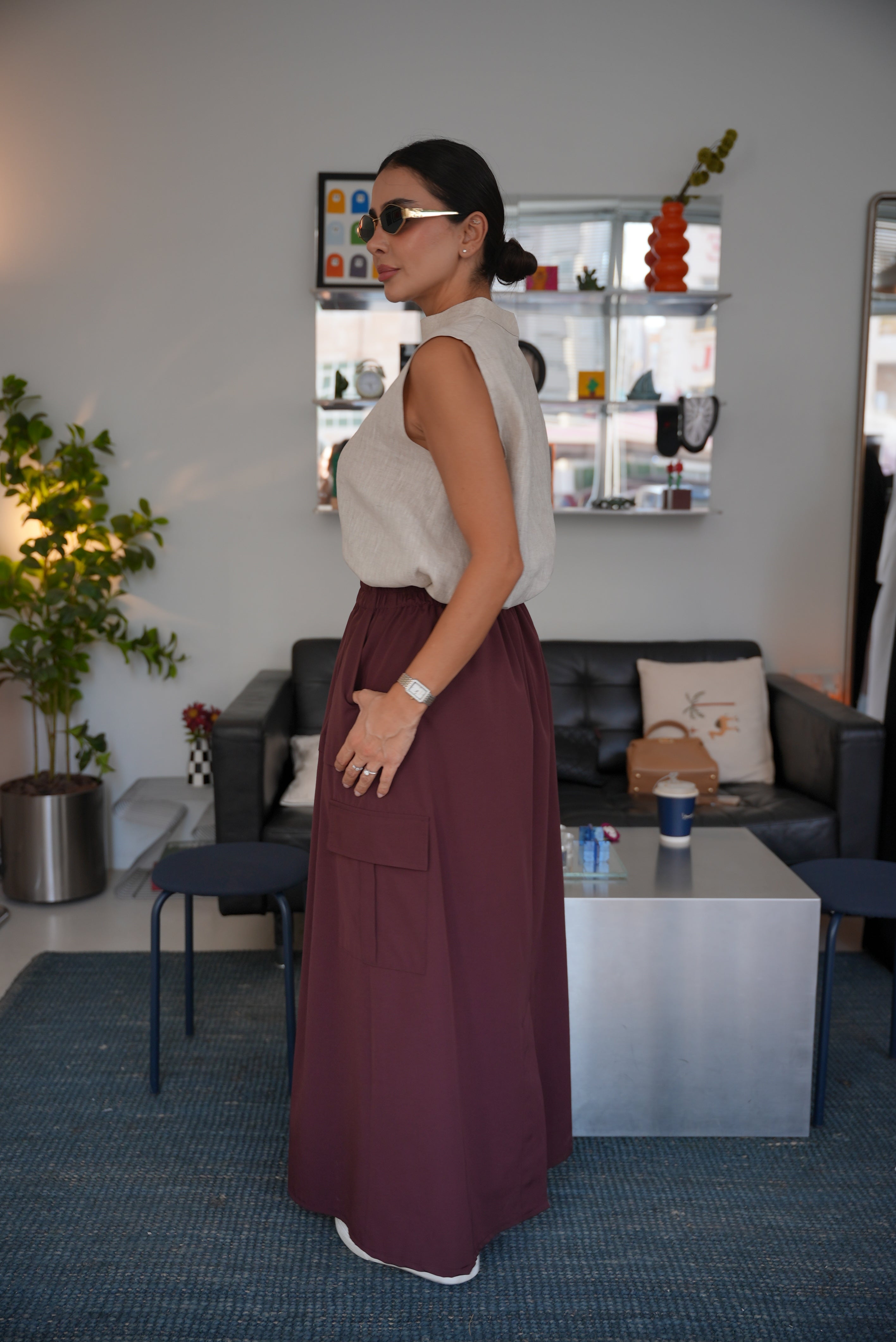 Burgundy trench coat Fabric- 1995