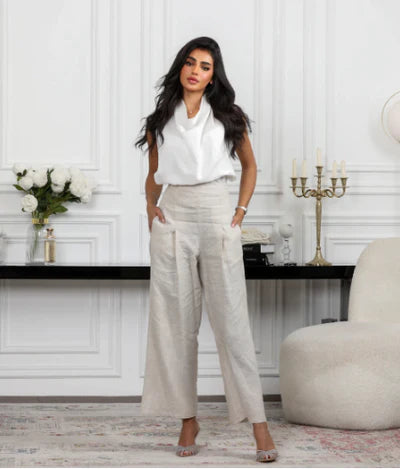 linen modern blouse with pants C:151