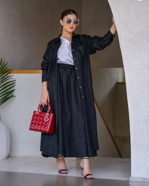 BLAZER LINEN C:6457 BLACK