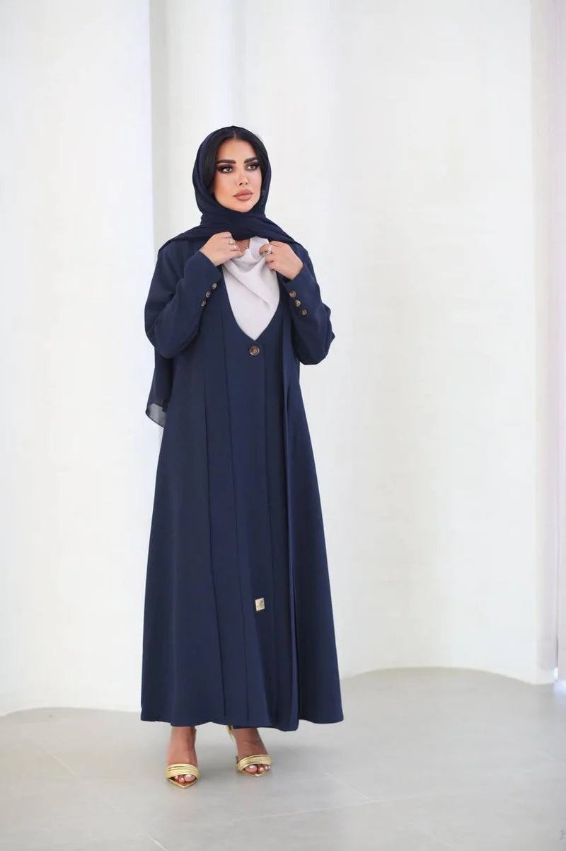 Abaya Blazer Crepe C:6489 Blue