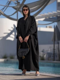 ABAYA BESHT CREPE WITH HANDMADE BEAT C:6224