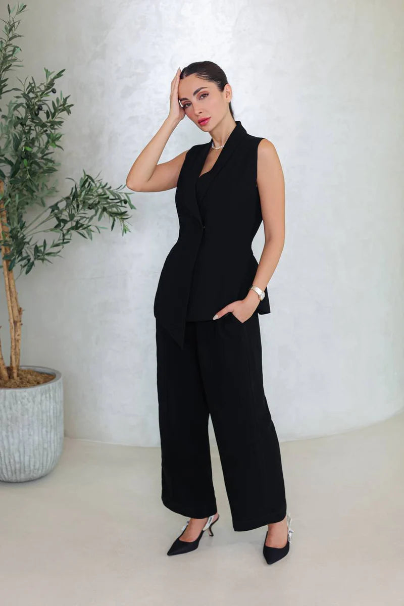 Black blouse with pants C:215