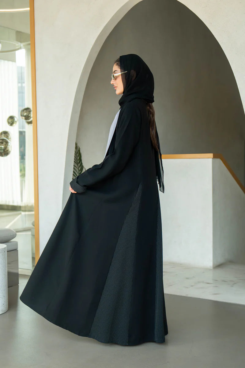 Black crepe abaya C:6585