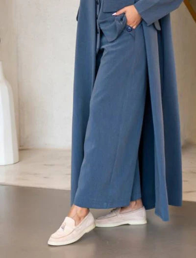 Blue Crepe Trousers