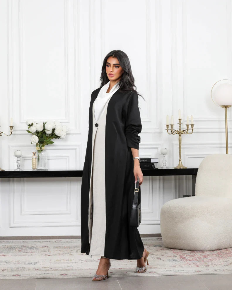 BLAIZER LINEN BLACK C:6489BLACK