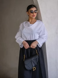 SKIRT LINEN BLACK C: SL1575-black