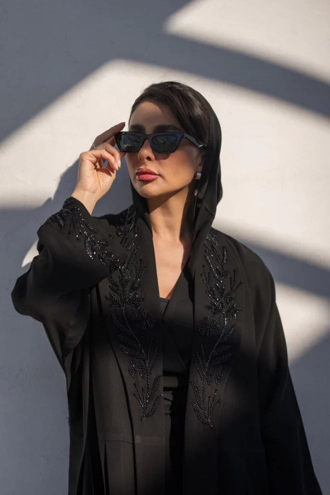 ABAYA CREPE BLAZER WITH HANDMADE BEAT C:6366