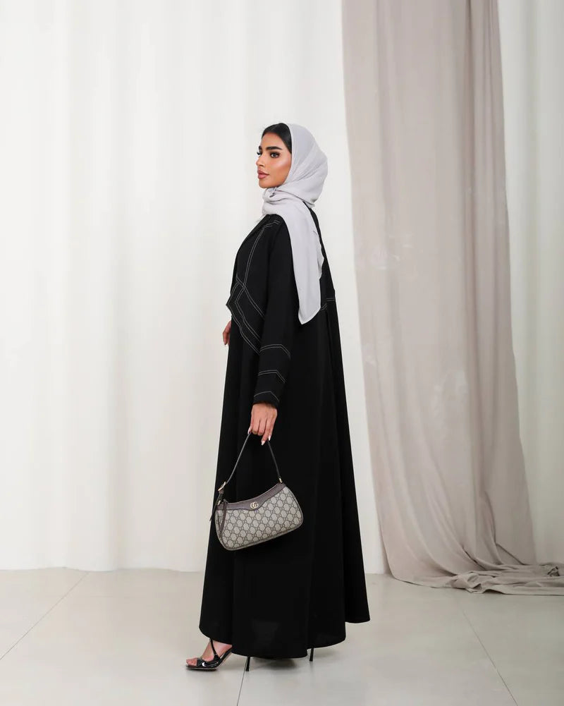 Abaya Blazer Black Crepe Fabric C:6492