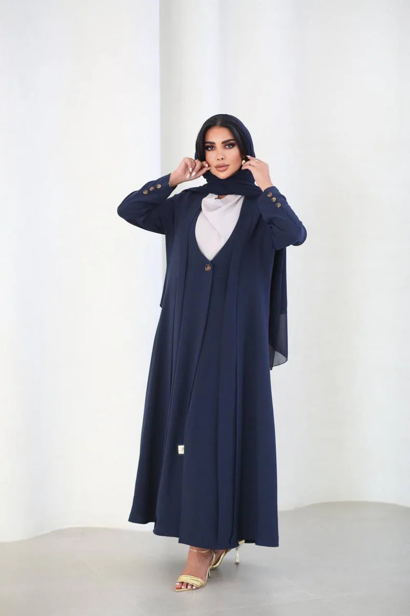 Abaya Blazer Crepe C:6489 Blue