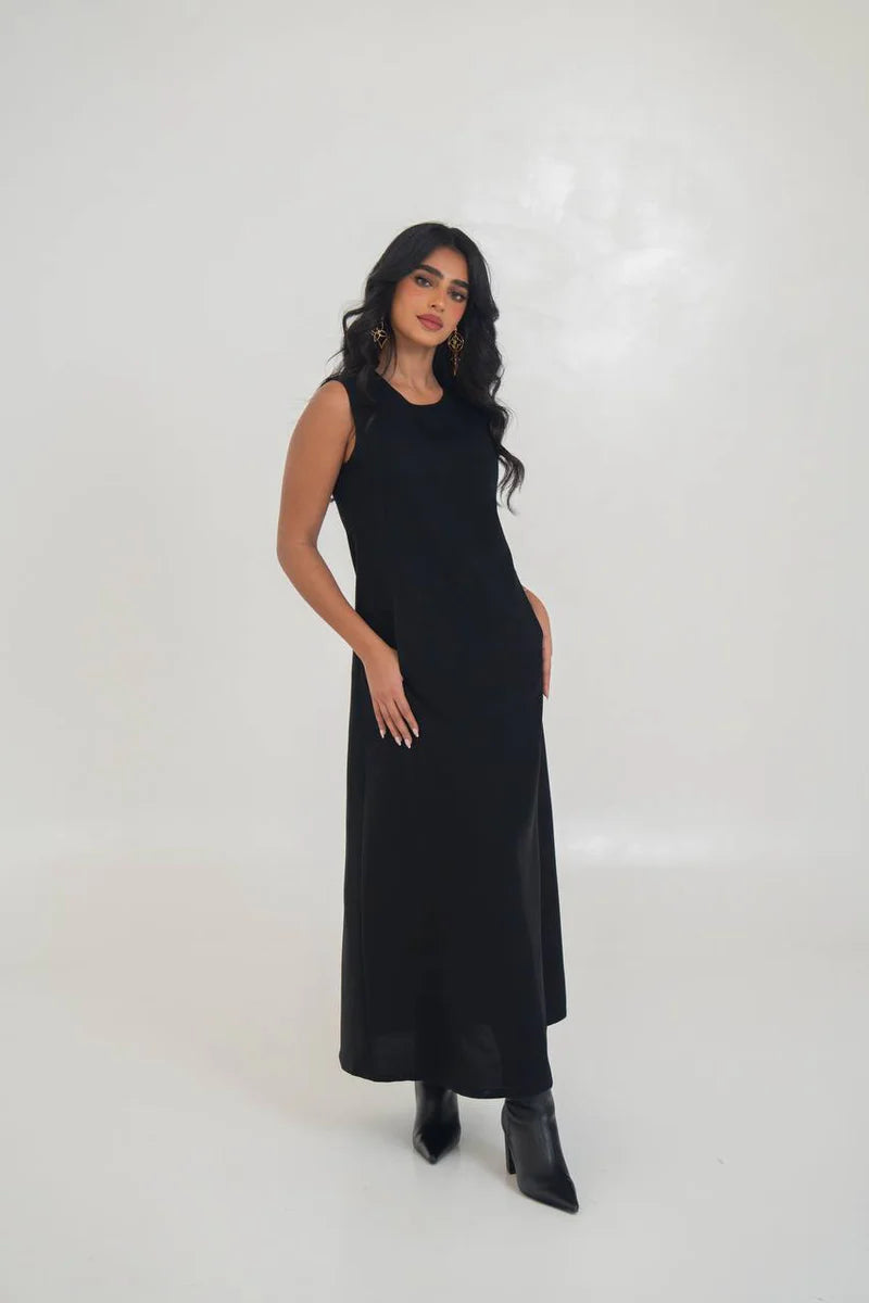 black crepe dress. C:197 Black