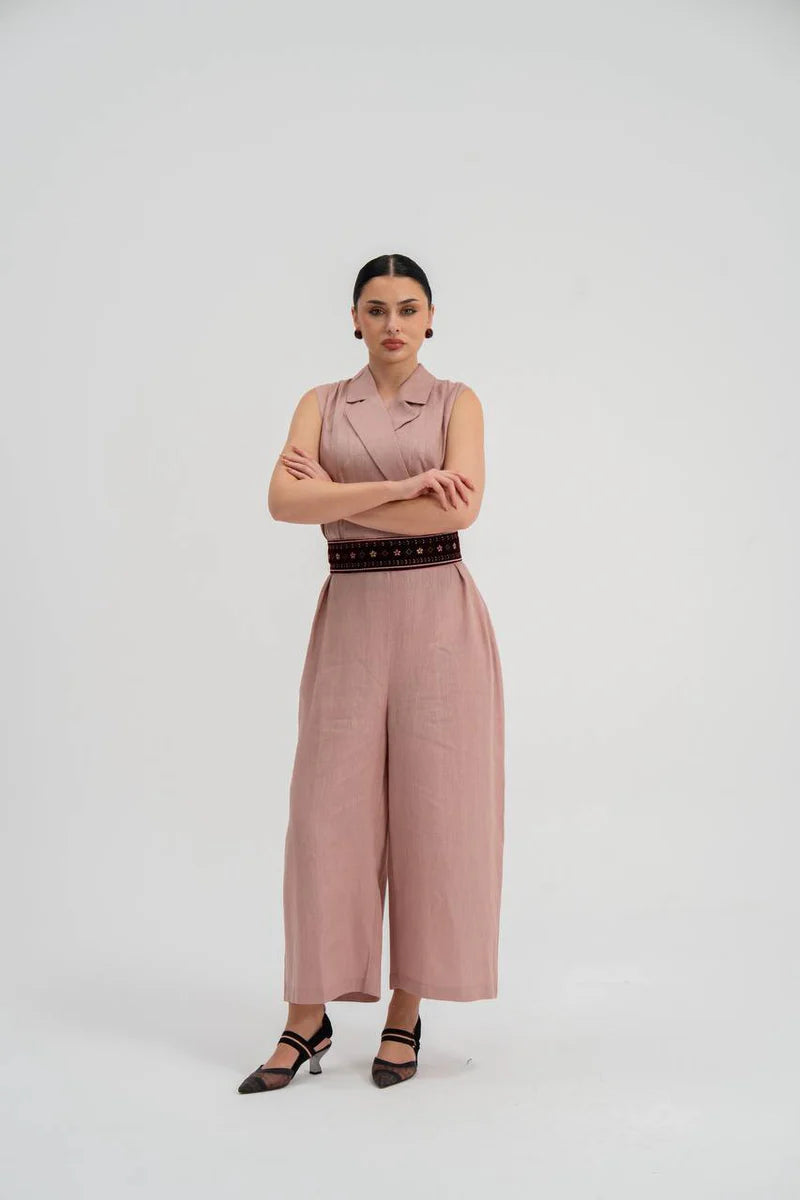 Pink linen jumpsuit.C:228