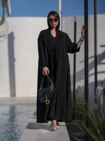 ABAYA CREPE BLAZER WITH HANDMADE BEAT C:6366