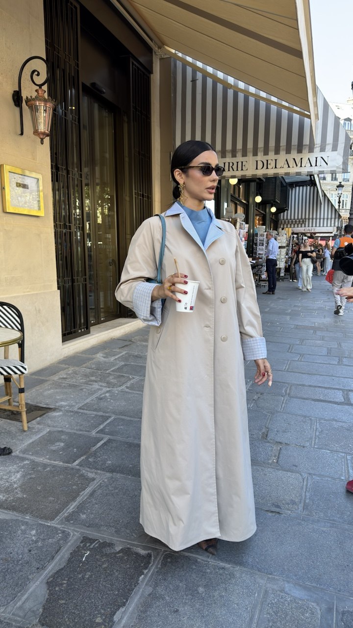 Beige Trench Coat abaya-2033