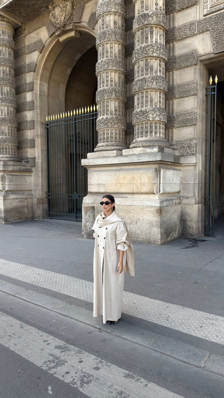 Trench Coat Abaya – Beige 2031