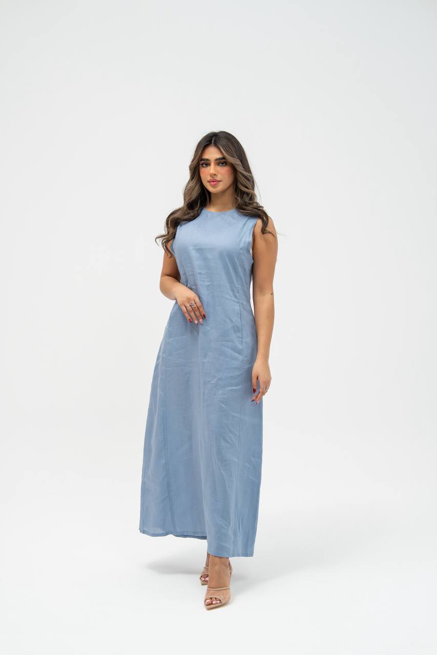 Linen dress in sky blue