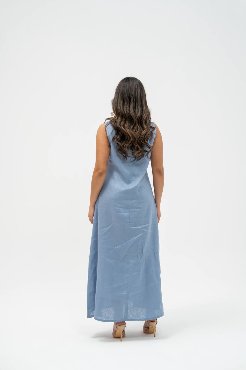 Linen dress in sky blue