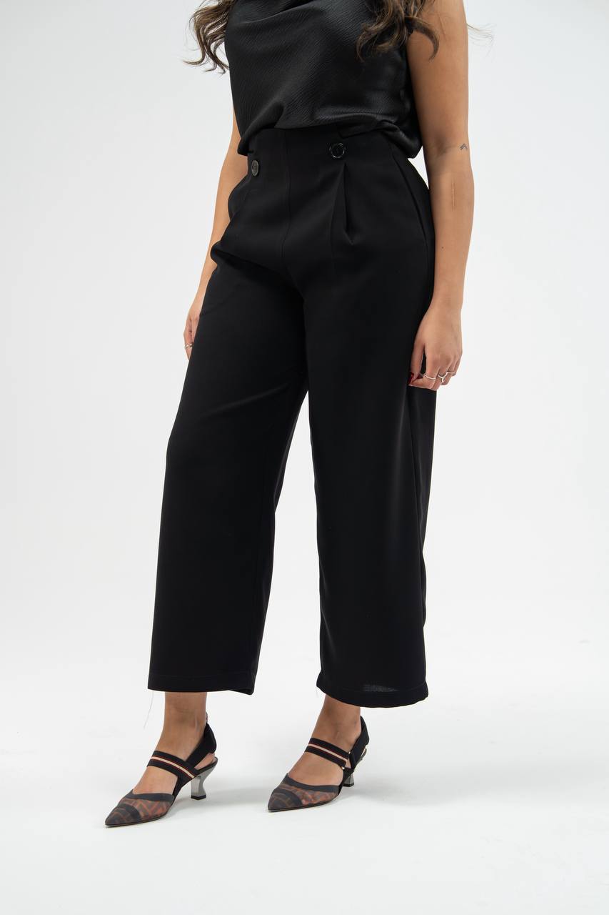 Silk crepe blouse and trousers set