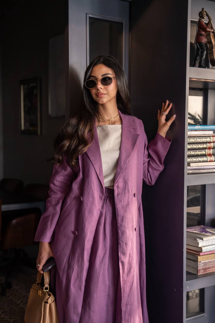 Purple Linen Abaya