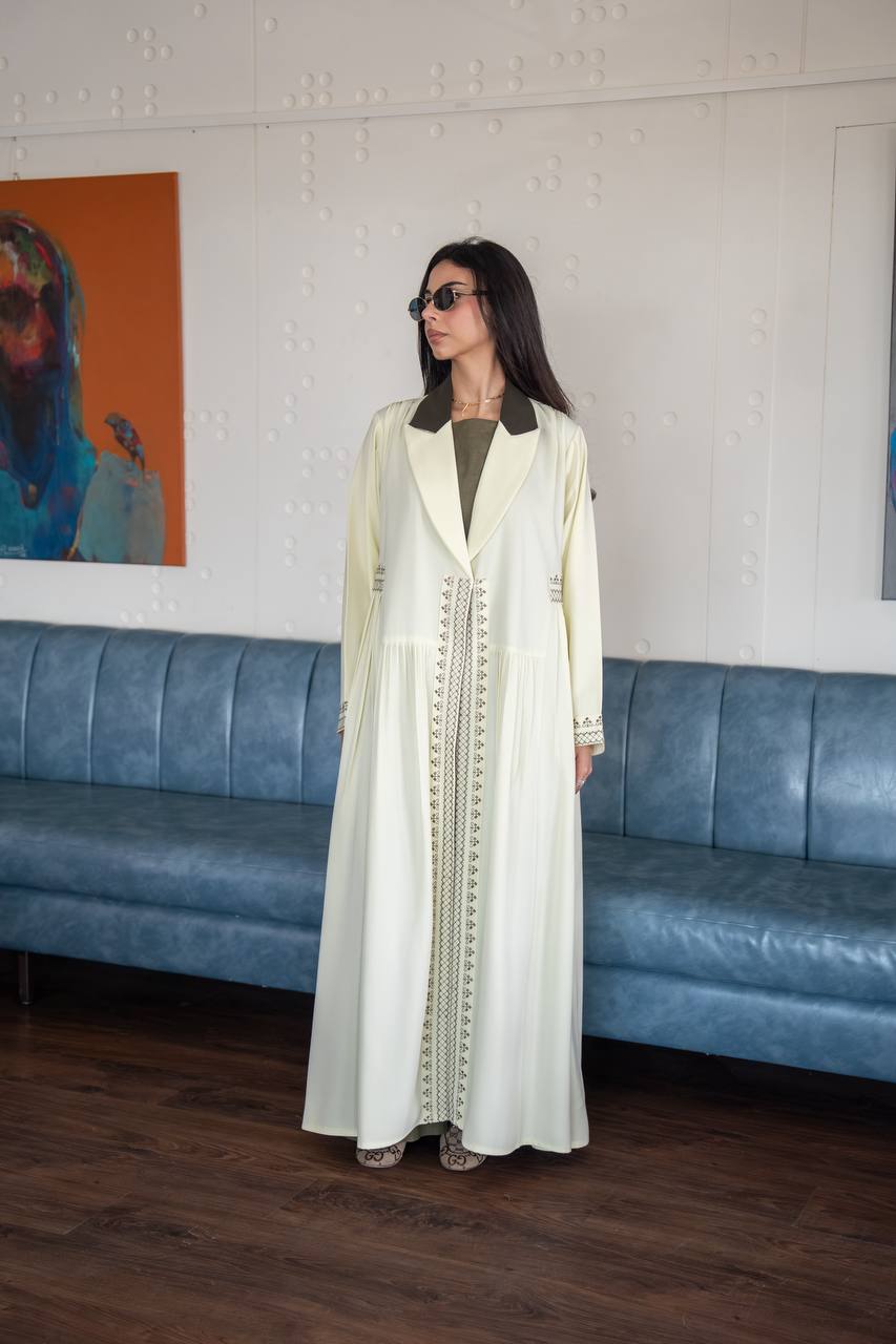Butter yellow abaya