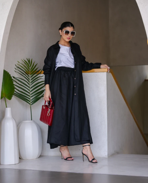 BLAZER LINEN C:6457 BLACK