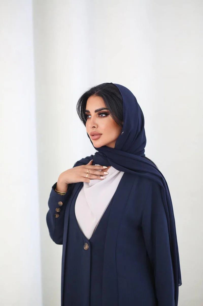 Abaya Blazer Crepe C:6489 Blue