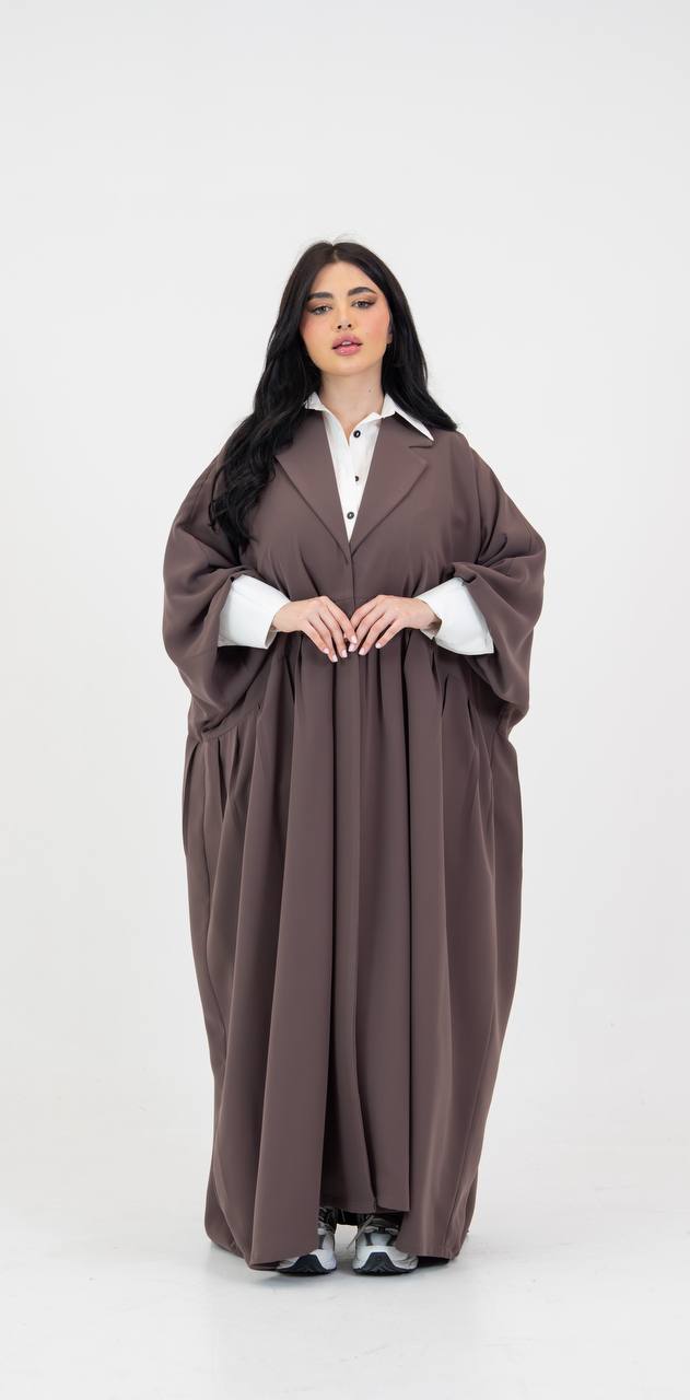 crepe abaya in brown
