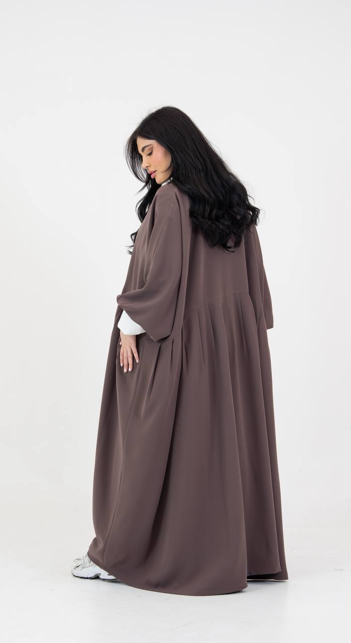 crepe abaya in brown