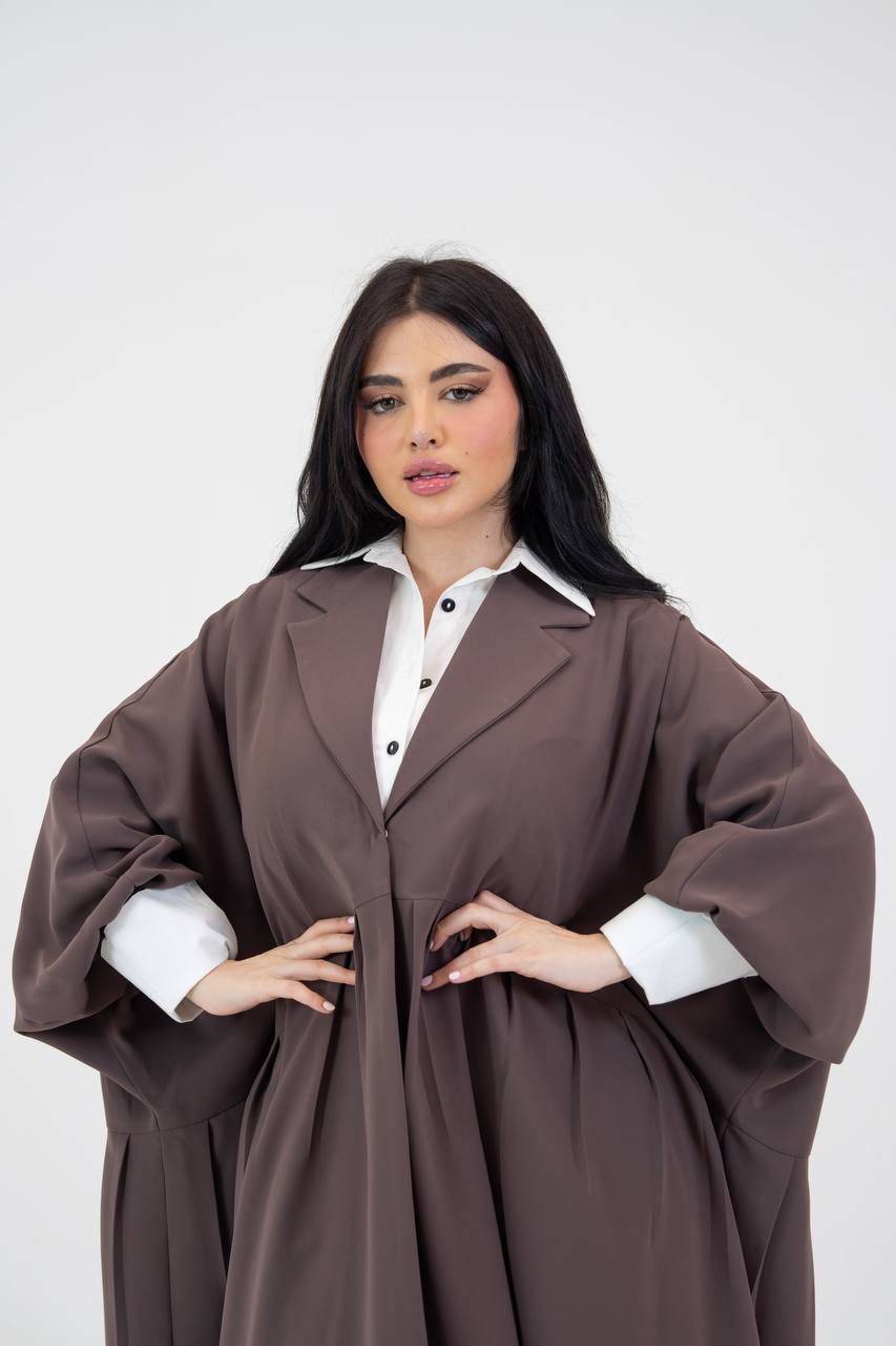 crepe abaya in brown