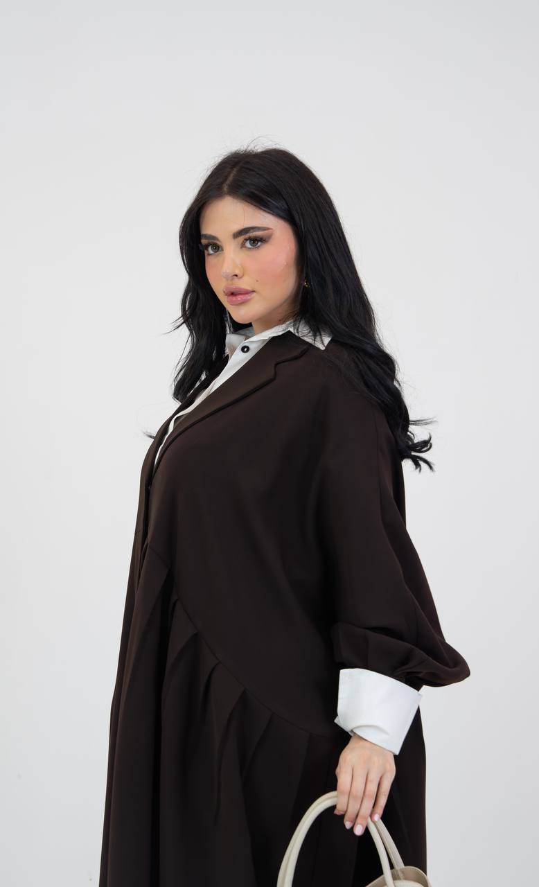 Dark brown crepe abaya