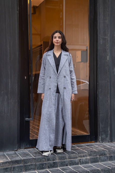 Gray linen blazer