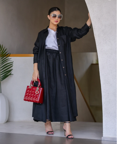 BLAZER LINEN C:6457 BLACK