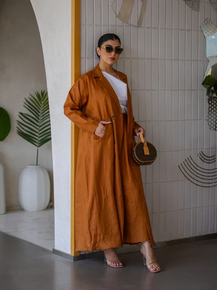 BLAZER LINEN C:6459 ORANGE