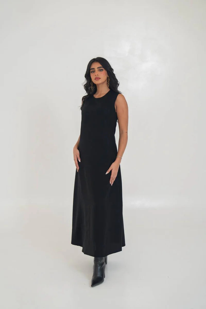 black crepe dress. C:197 Black