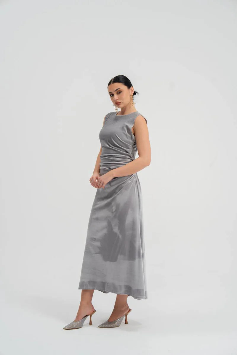 gray velvet dress. C:226