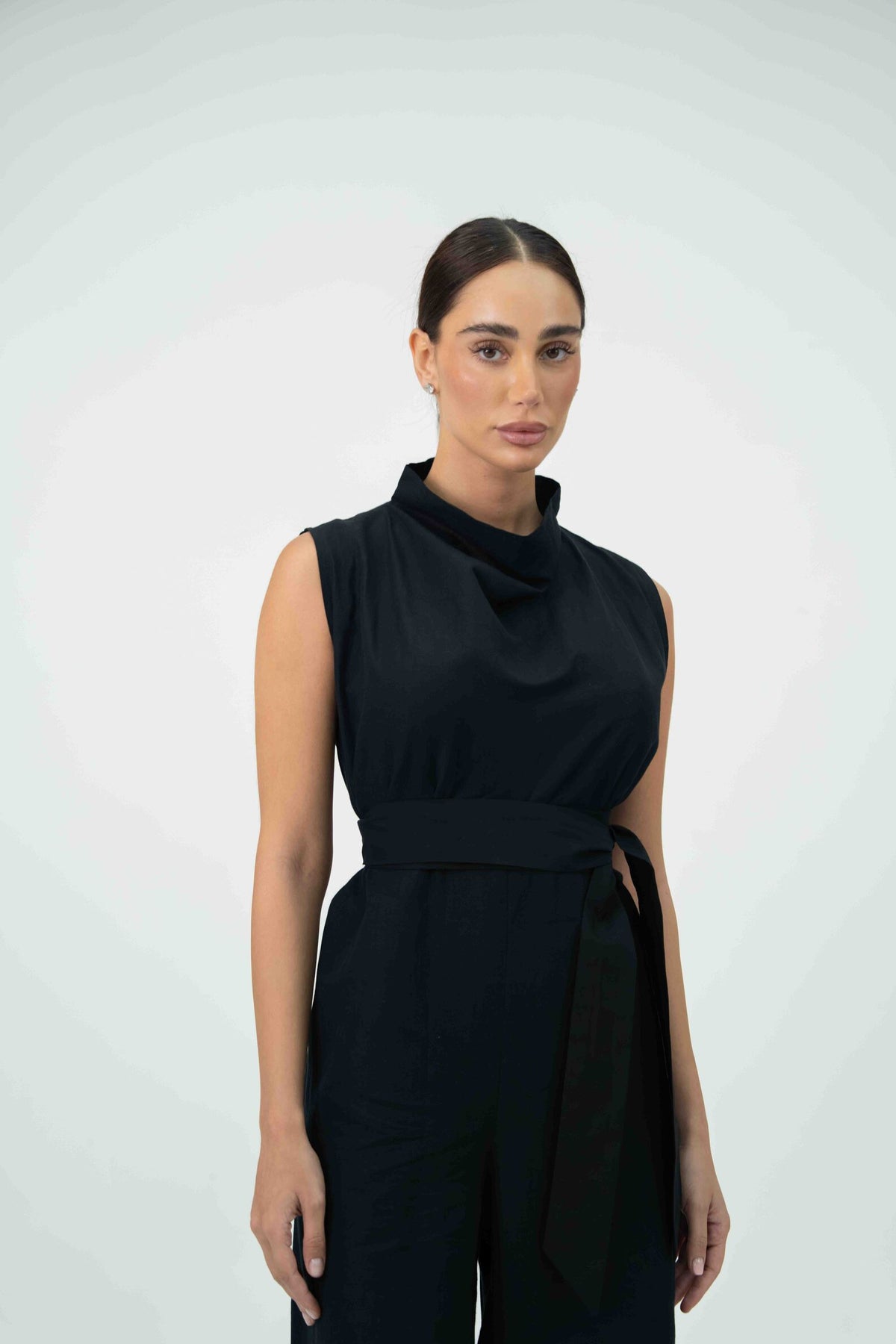 Black Linen jumpsuit– 2056