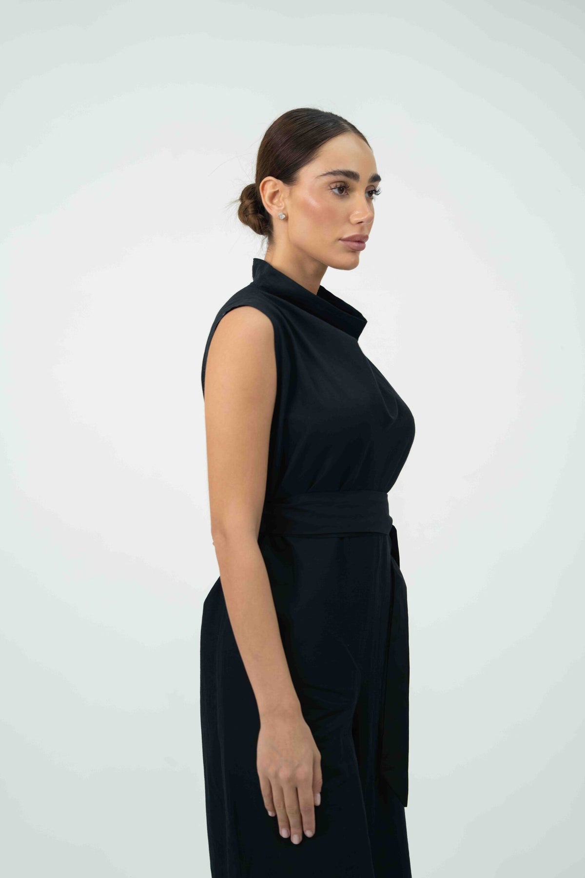 Black Linen jumpsuit– 2056