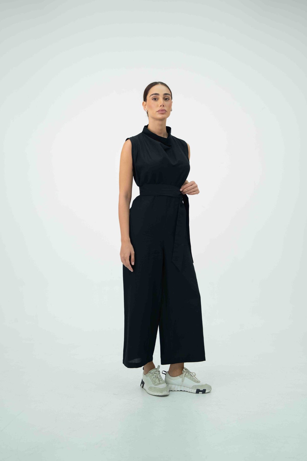 Black Linen jumpsuit– 2056