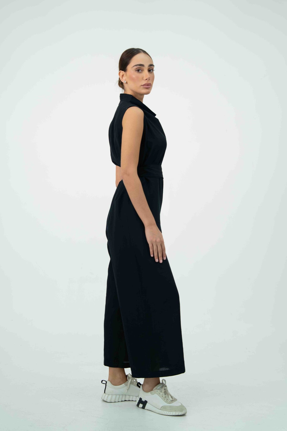 Black Linen jumpsuit– 2056