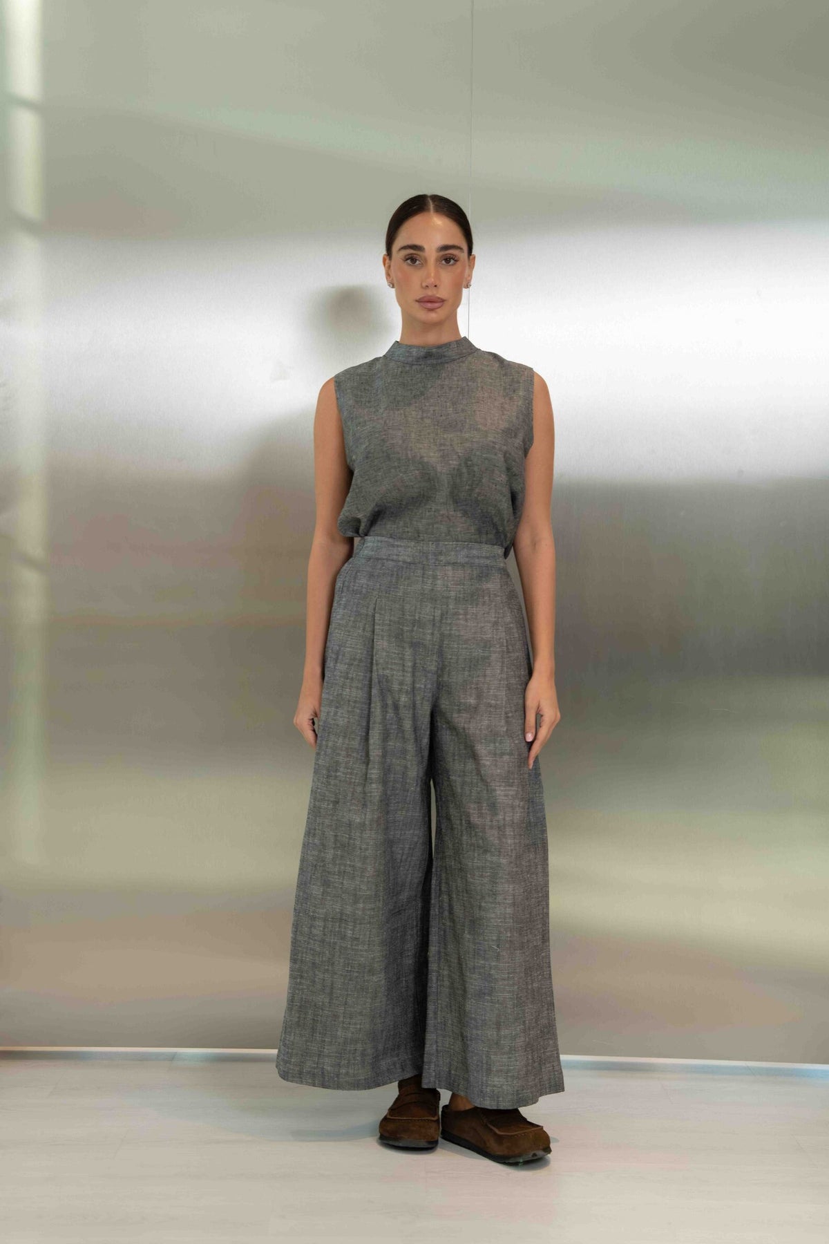 Grey Linen Set – 2057