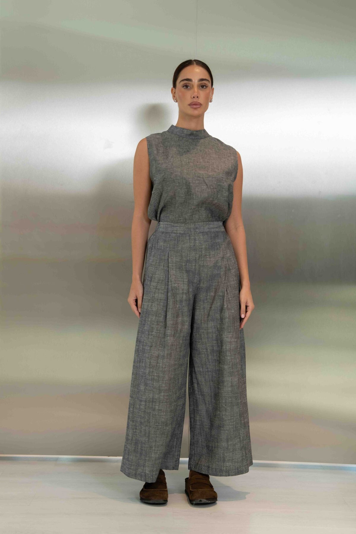 Grey Linen Set – 2057