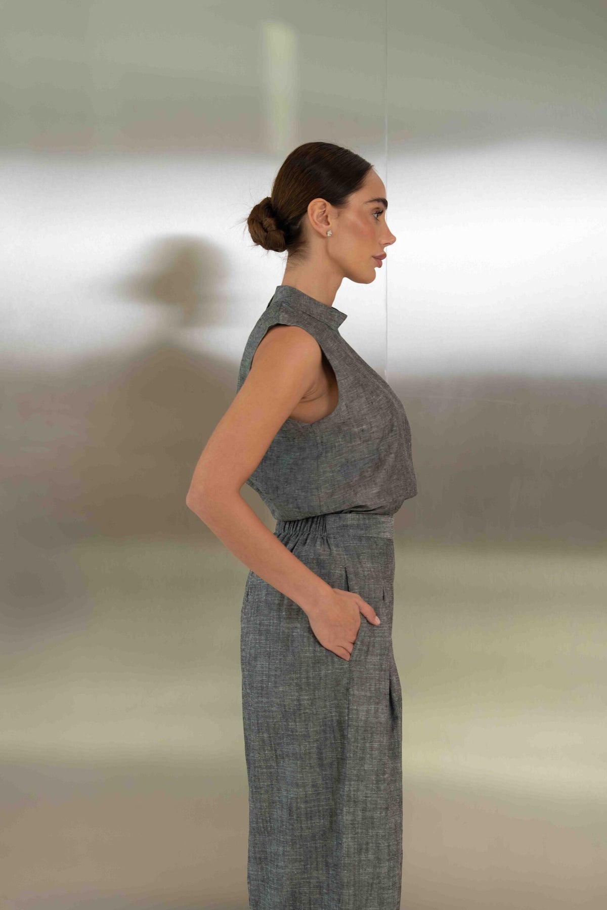 Grey Linen Set – 2057