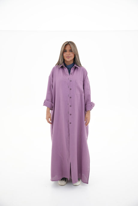 Purple linen Abaya -1968