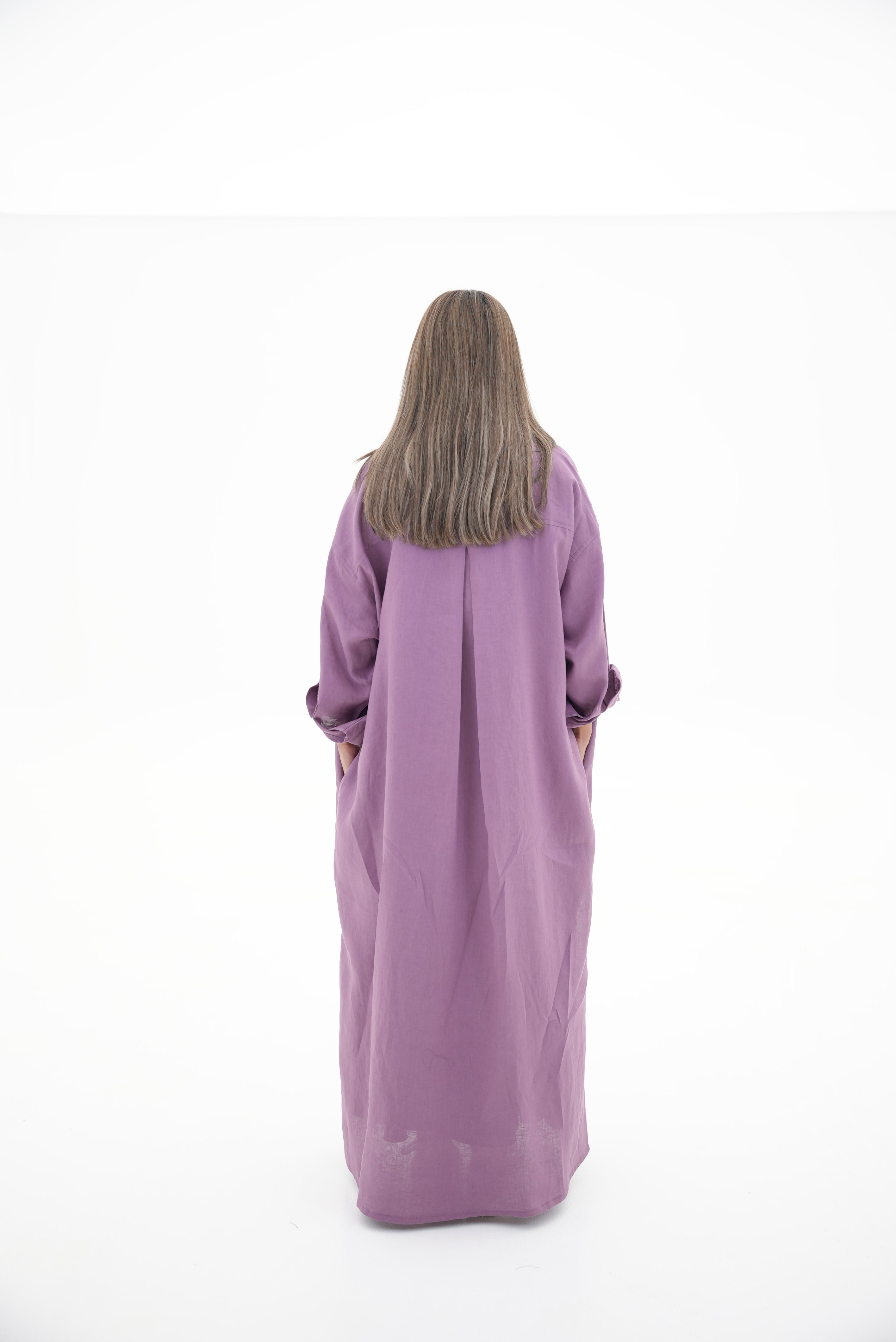Purple linen Abaya -1968