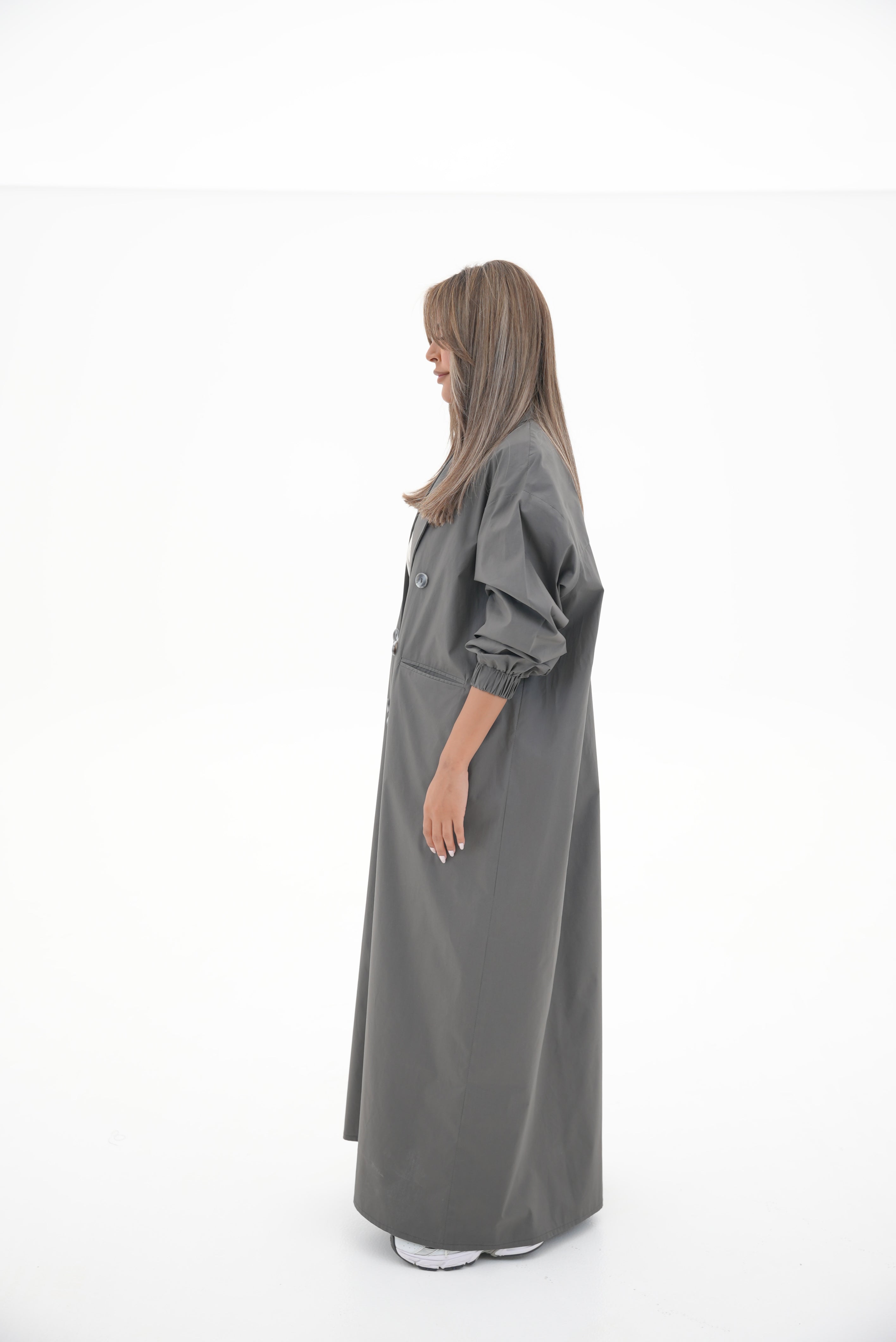 Grey Trench Coat Abaya-1960